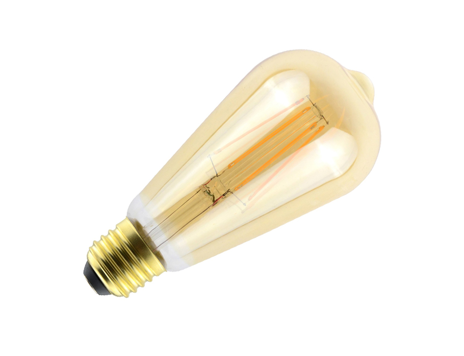Ledlamp - RETRO - E27 - 560 lm - helder goud