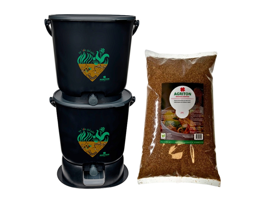 Bokashi Keukenemmer - Essential Zwart - complete set