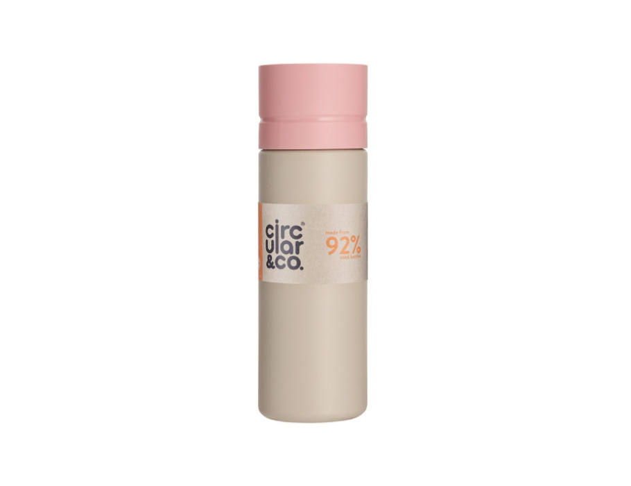 Circular Bottle - 600 ml - Crème/Roze