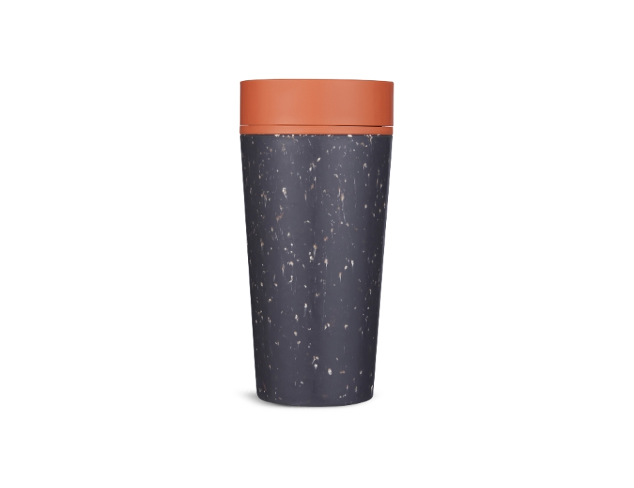 Koffiebeker - Circular Cup - Zwart/Oranje - 340 ml