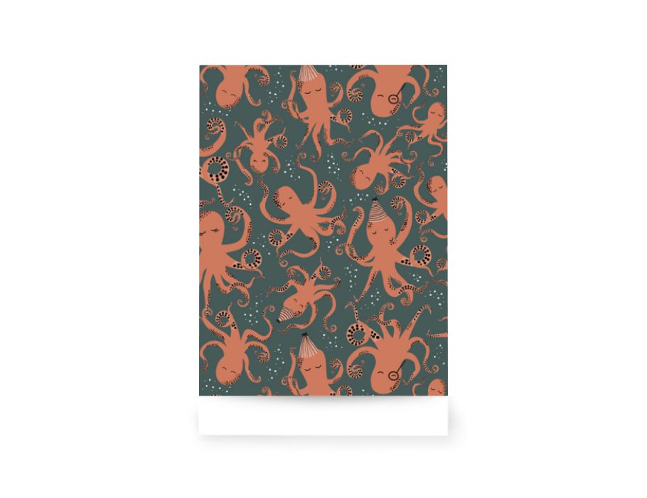 Cadeauzakjes - Octopus Blauw/Oranje - 17x25cm - 200st