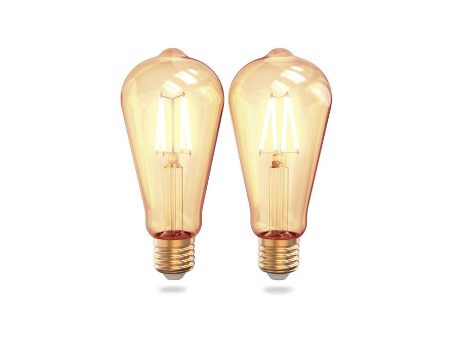 Ledlamp - Wifi - E27-  Filament - Vintage Edison - 2 Stuks