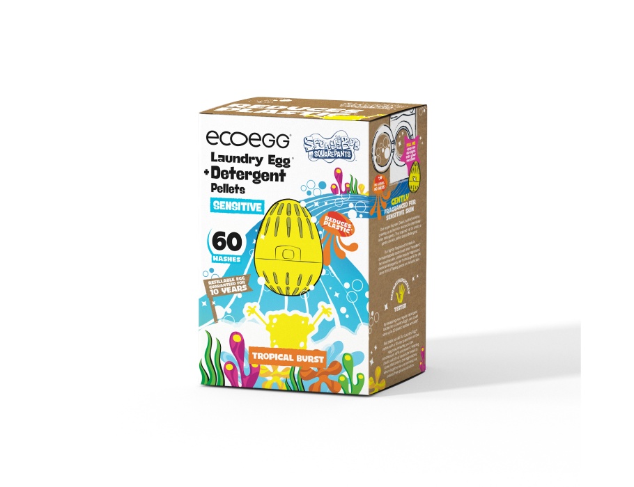 EcoEgg - Laundry Egg - SpongeBob - Tropical Burst - Sensitive - 60 Wasjes