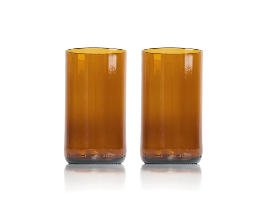 Rebottled Glazen - Cups - 2-pack - Bruin