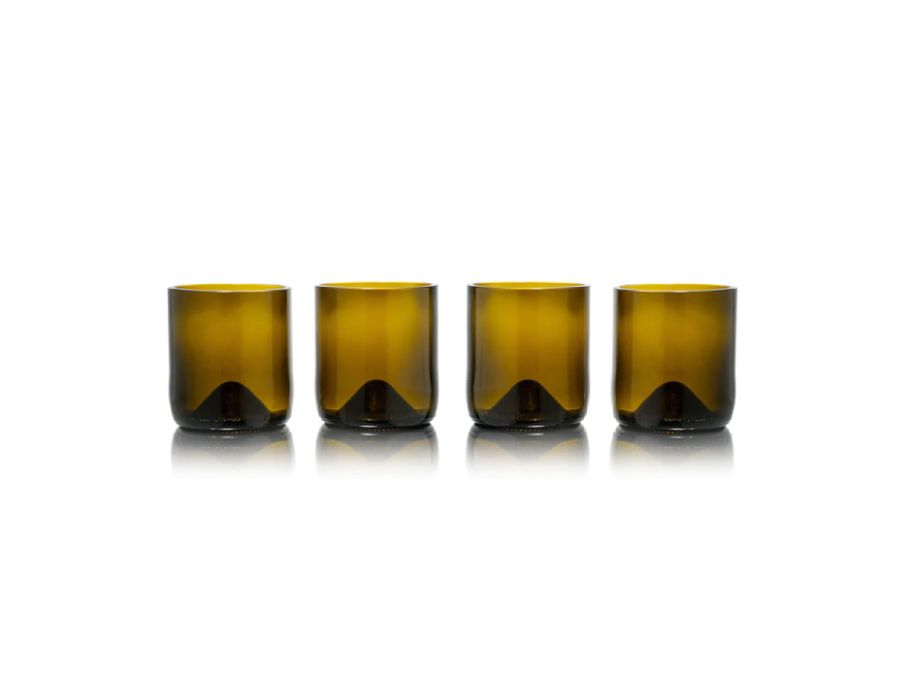 Rebottled Glazen - Short Tumbler - 4-pack - Olive