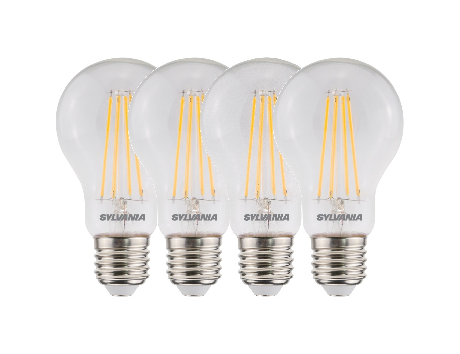 Ledlamp - E27 - 806 lm - Bol - Helder - Filament - 4 Stuks