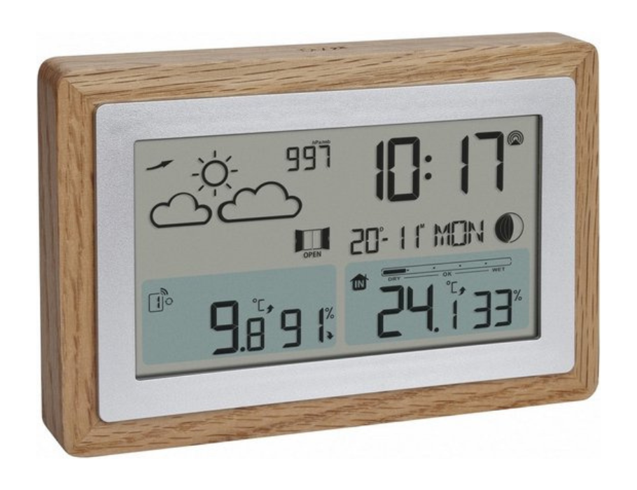 Weerstation - Draadloos - Eiken Omlijsting