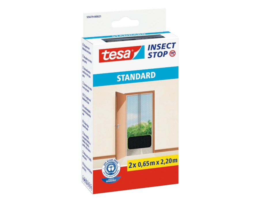 Hor Voor Deuren - Insect Stop - Met Klittenband - Zwart - 220x60cm - 2st.