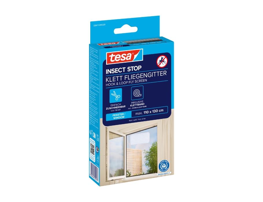 Raamhor - Insect Stop - Met Klittenband - Wit - 110x130cm