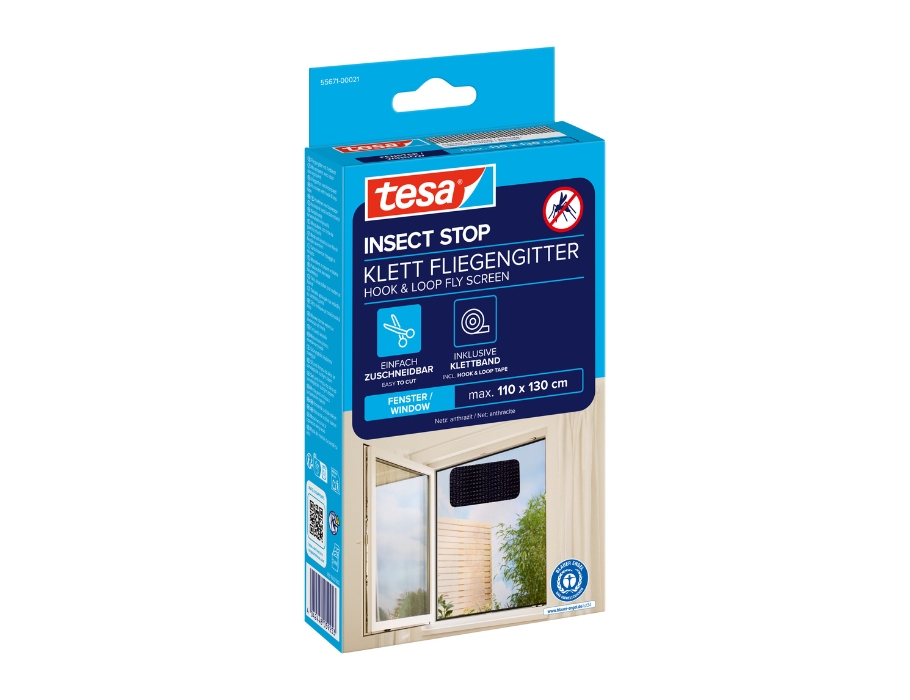 Raamhor - Insect Stop - Met Klittenband - Zwart - 110x130cm