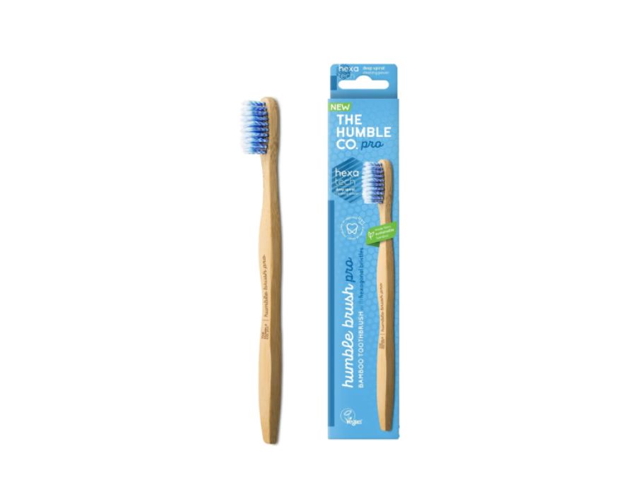 Tandenborstel Bamboe - PRO - Hexatech Spiral - Soft - Blauw