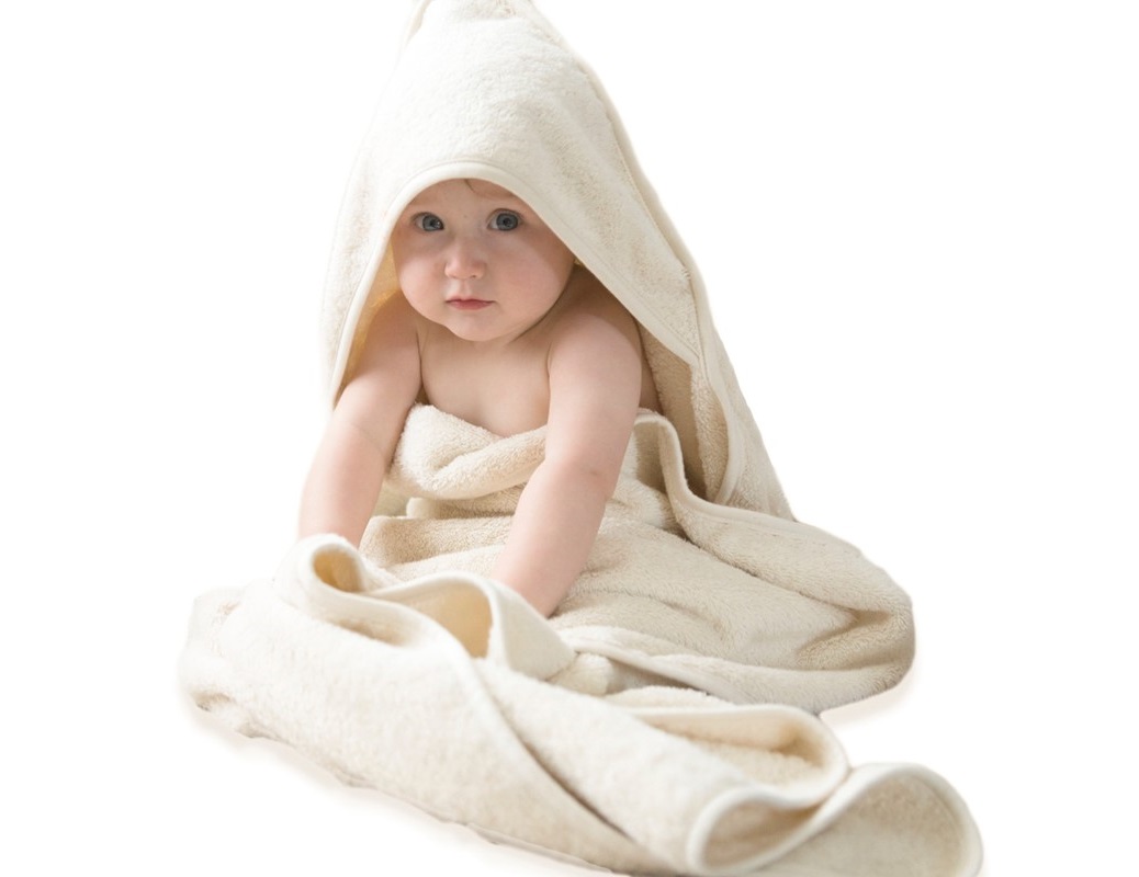 Image of Baby handdoek met Capuchon - Crèmewit