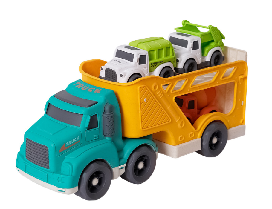 Bioplastic Truck - incl. 3 kleine vrachtwagens