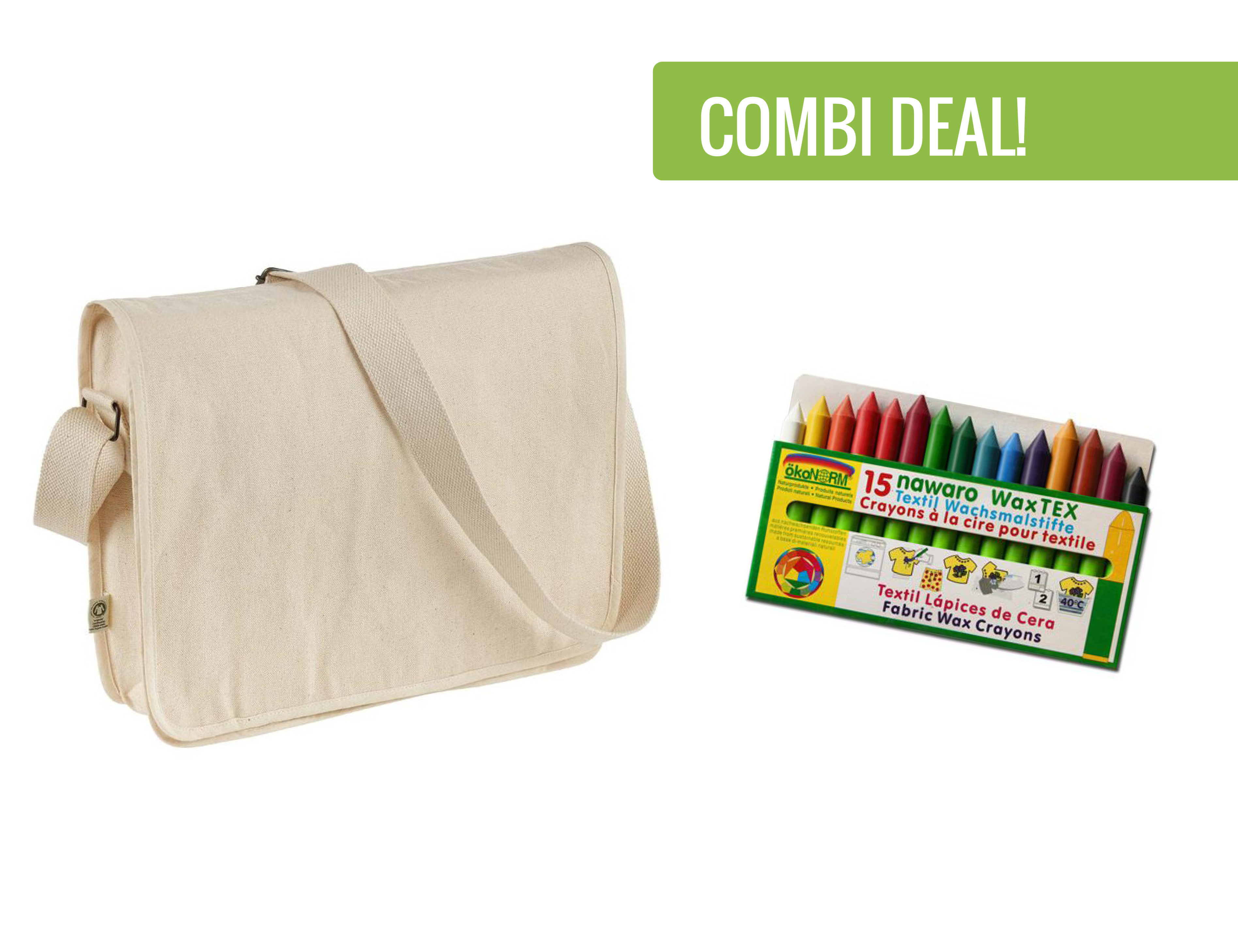 Canvas Schoudertas textiel waskrijtjes