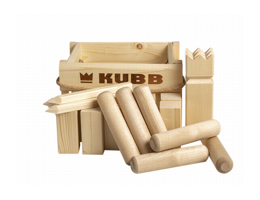 Kubb spel - houten krat - compact