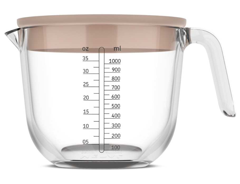Maatbeker Met Deksel - Chef It - Chalk - 1000ml