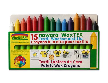 WAX Tex nawaro, textielwaskrijtjes - 15 kleuren